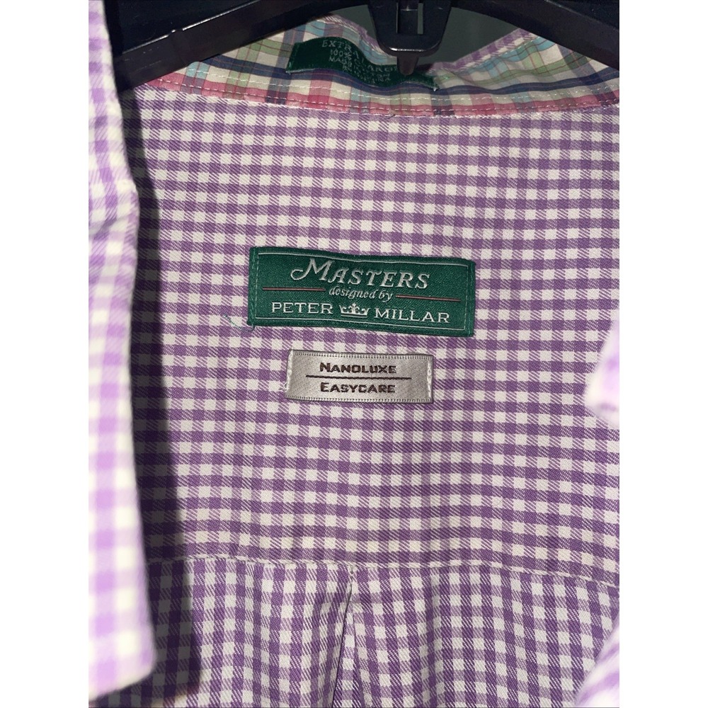 Masters Peter Millar XL Purple Button Down Long Sleeve - Picture 3 of 4